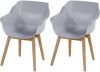 Hartman Sophie Studio tuinstoel met teak frame misty grey (set per 2) online kopen