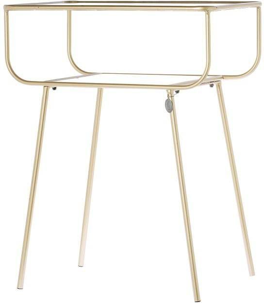 Riverdale Amaro Bijzettafel Metaal/Glas 33 x 48,5 cm Goud - Meubelmooi.nl
