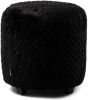 Riviera Maison Silver Creek Footstool Fur Black 43.0x43.0x46.0 cm online kopen