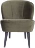 WOOOD Fauteuil 'Sara' Velvet, kleur Groen online kopen