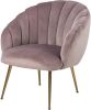 Hioshop Dany fauteuil loungestoel oudroze, messingkleurig. online kopen