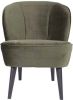 WOOOD Fauteuil 'Sara' Velvet, kleur Groen online kopen