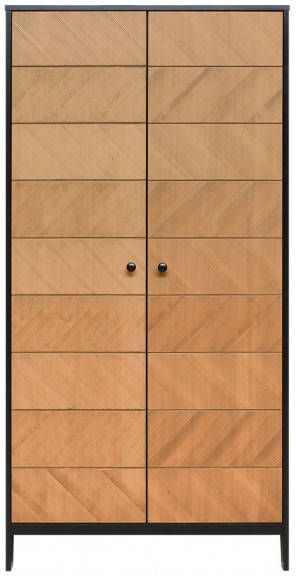 Bopita Kledingkast 'Job' 2 deurs, Vintage Honey, kleur zwart/naturel online kopen