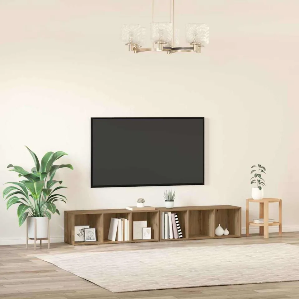 vidaXL Tv-meubelset 2 st 37 x 35 x 107cm Artisan Eiken, foto 4
