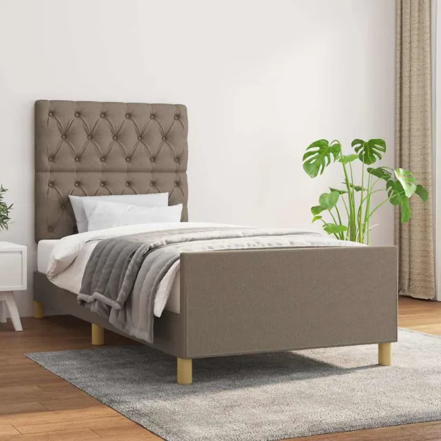 vidaXL Bedframe zonder matras 80x200 cm stof taupe