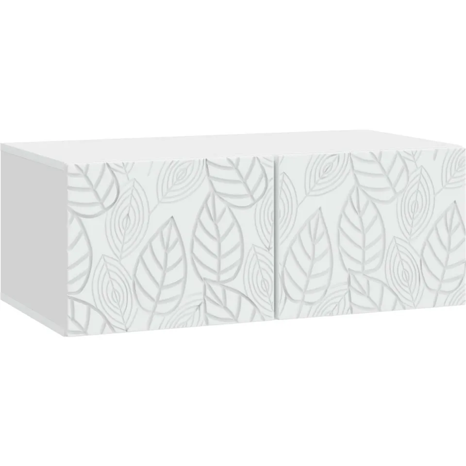 vidaXL Wandbeugel TV-kast 98 x 31 cm Wit Bewerkt hout Wandgemonteerd