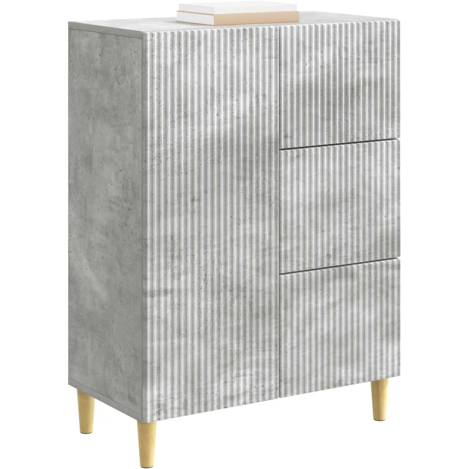 vidaXL Dressoir met lade Betongrijs 66 x 34,5 x 90 cm Bewerkt hout