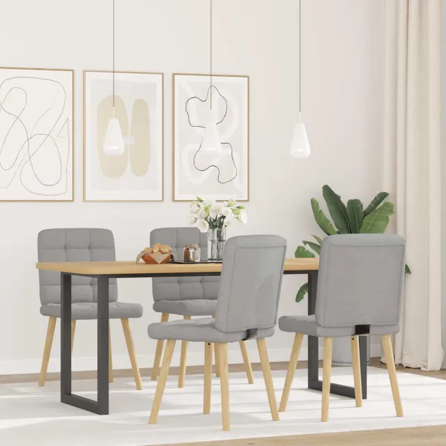 vidaXL Eetkamerstoelen 4 st stof wolk grijs, foto 2