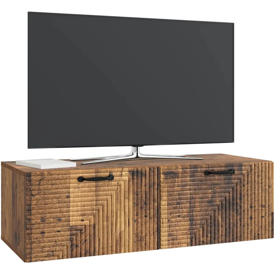 vidaXL Wandbeugel TV-kast Oud hout 98 x 41 x 30 cm Bewerkt hout Bruin