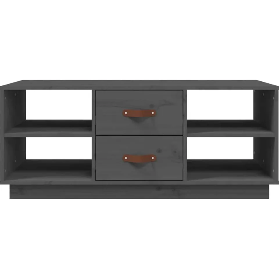 vidaXL Salontafel 100x50x41 cm massief grenenhout grijs, foto 3