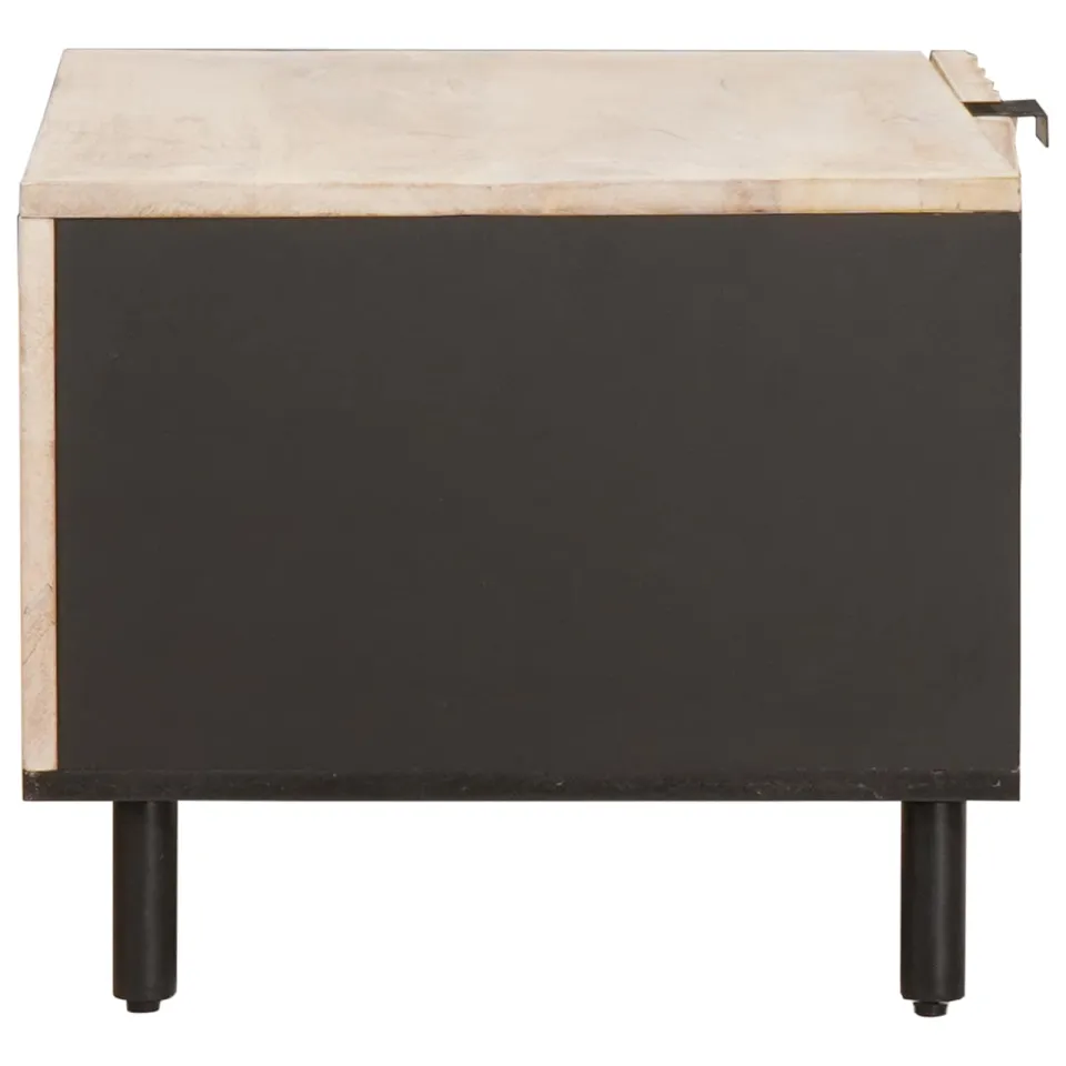vidaXL Salontafel Wit 80 x 50 x 40 cm Massief Mango Hout, foto 4
