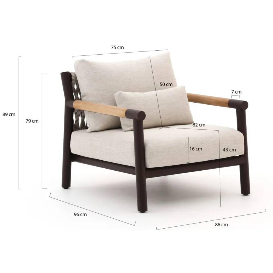 Zavelli Divina lounge tuinstoel taupe, foto 2