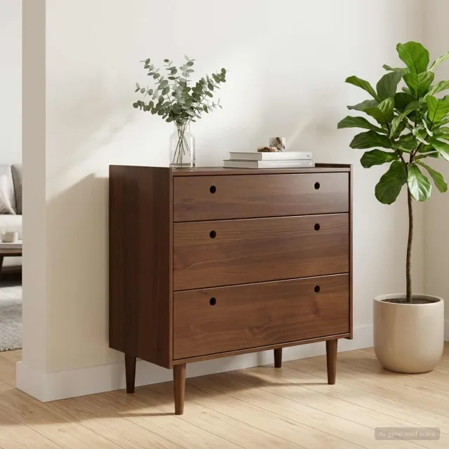 vidaXL Ladekast BILBAO Donkerkaramel 90 x 45 x 89 cm Bruin