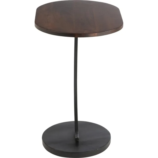 J-Line bijzettafel Swoosh - ijzer/hout - bruin/zwart