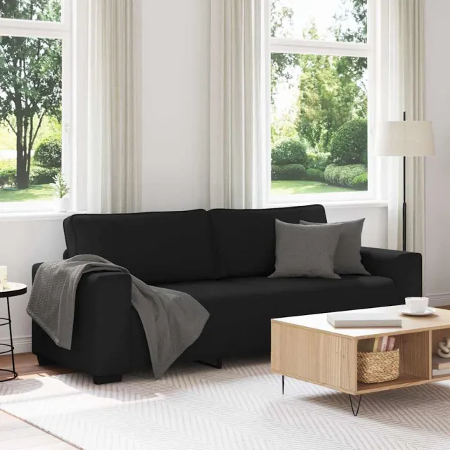 vidaXL 3-zitsbank 220x77x82 cm stof zwart