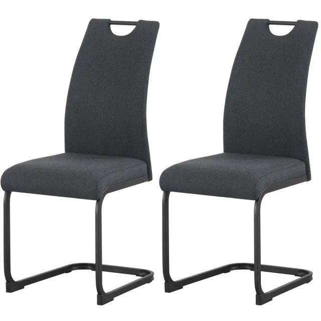 Furnilux Hanna stoel set van 2 in antraciet - Moderne design fauteuils - 43cm blanc