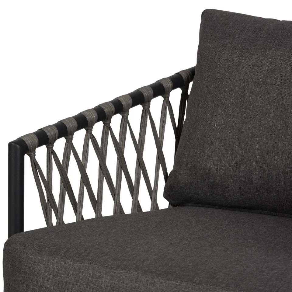 Lisomme Christel 4 delige tuin loungeset donkergrijs zwart, foto 5
