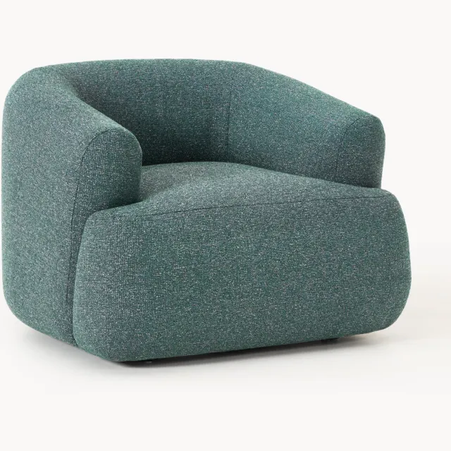 Westwing Collection Bouclé fauteuil Sofia Turquoise