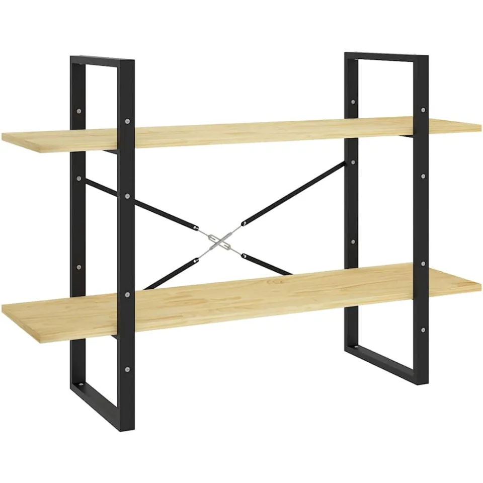 vidaXL Boekenkast met 2 schappen 100x30x70 cm massief grenenhout Bruin