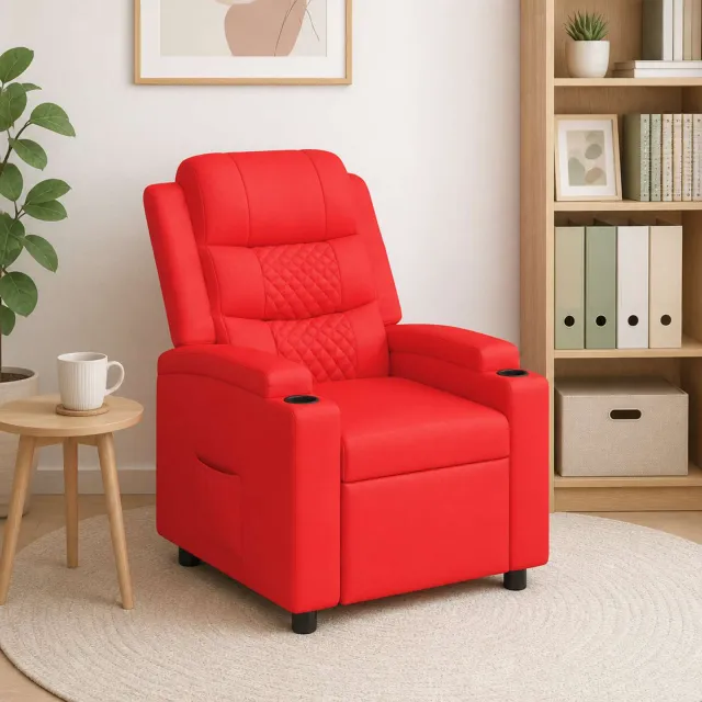 vidaXL Ligstoel Rood 75 x 93 x 98 cm Stof, foto 2