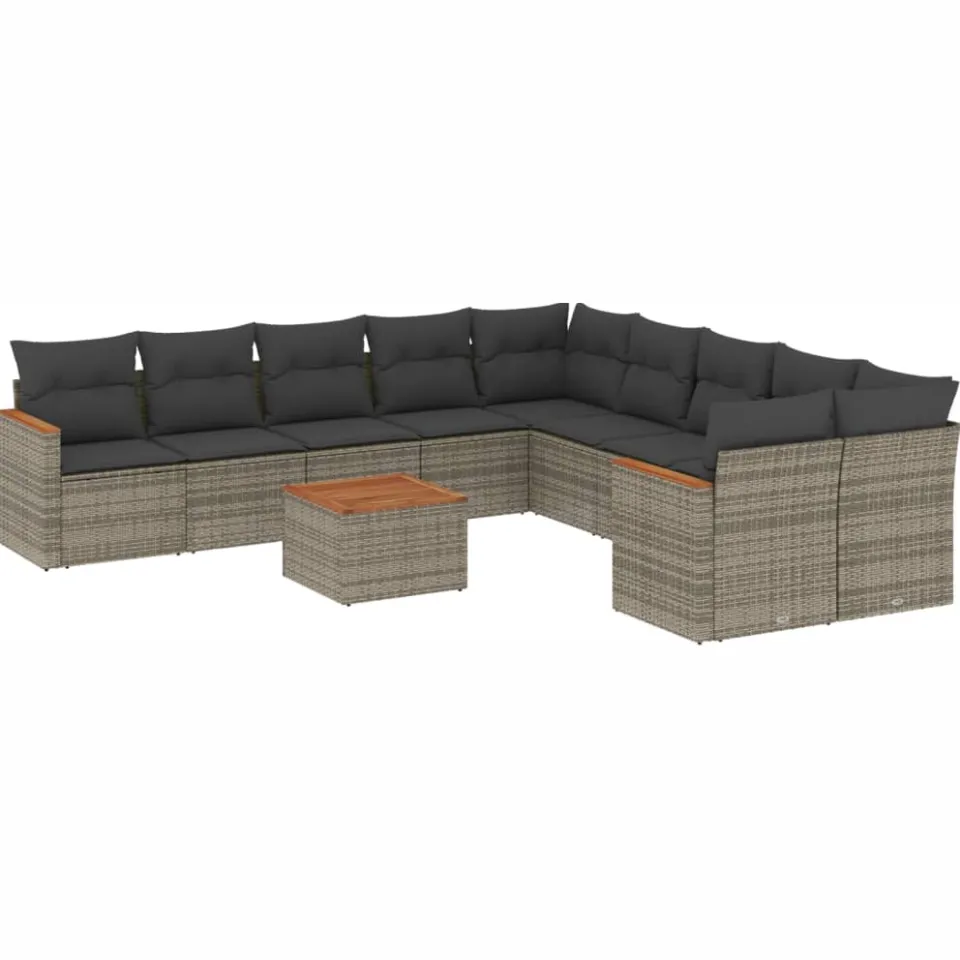 vidaXL Patio Sofa Set 10-zits Grey, foto 3