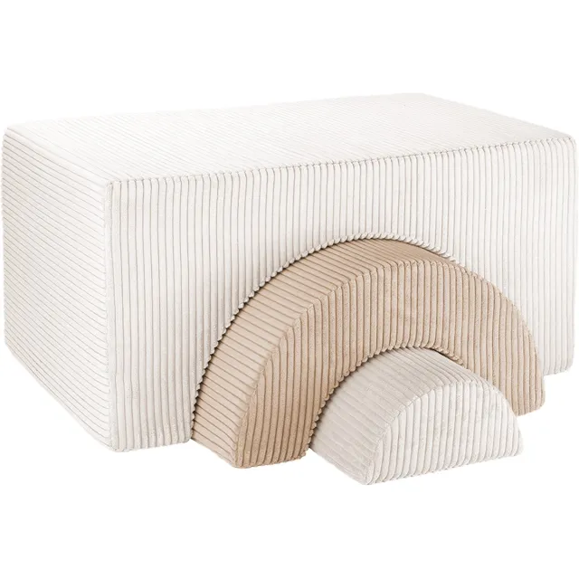 Wigiwama Corduroy Rainbow Playset / Speelset - 75x49x37cm - Marshmallow Wit