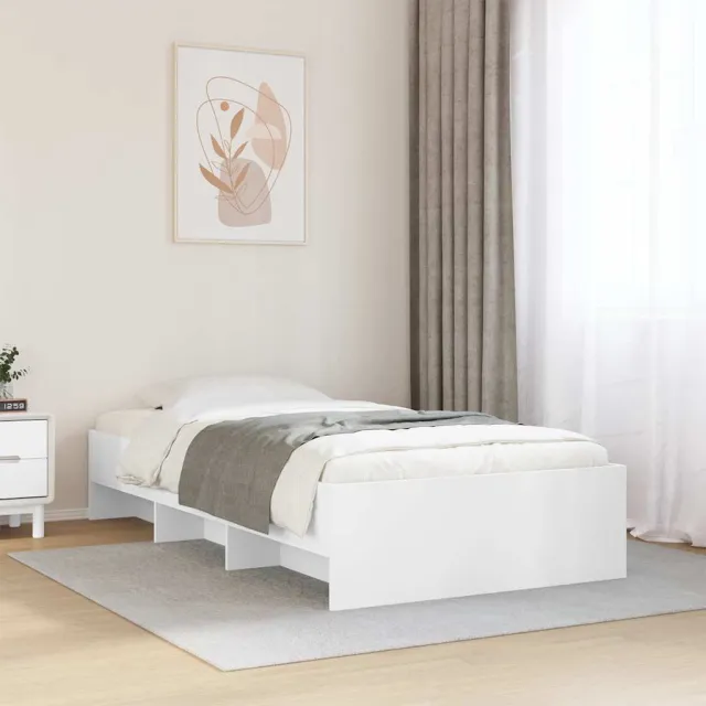 vidaXL Bedframe bewerkt hout wit 90x190 cm