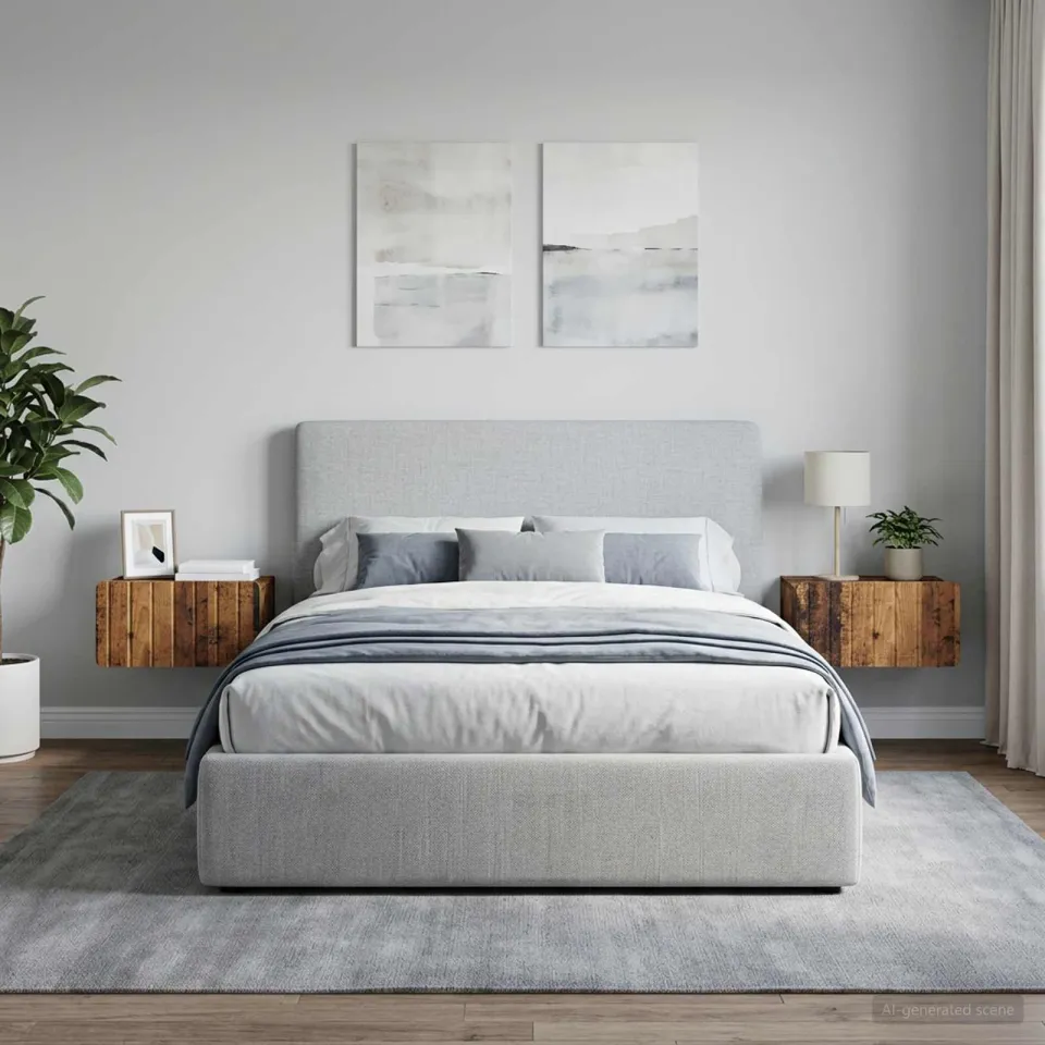 vidaXL Wandbeugel Bedkast 2 st Oud hout 49 x 34,5 x 24 cm Bewerkt hout bruin, foto 4