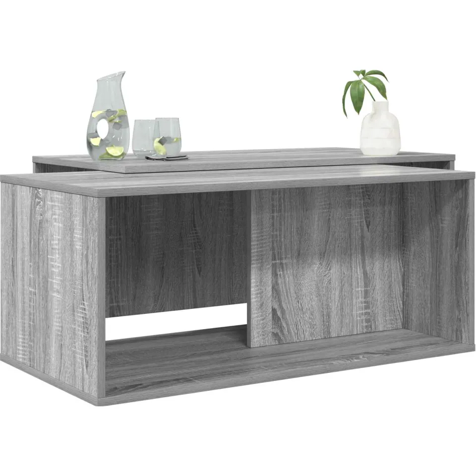vidaXL Koffietafel Set 2 st Grijs Sonoma 90 x 48 x 40 cm Bewerkt hout