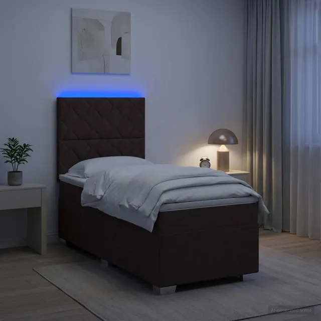 vidaXL Boxspringbed met matras Donkerbruin 100 x 200 cm Stof bruin