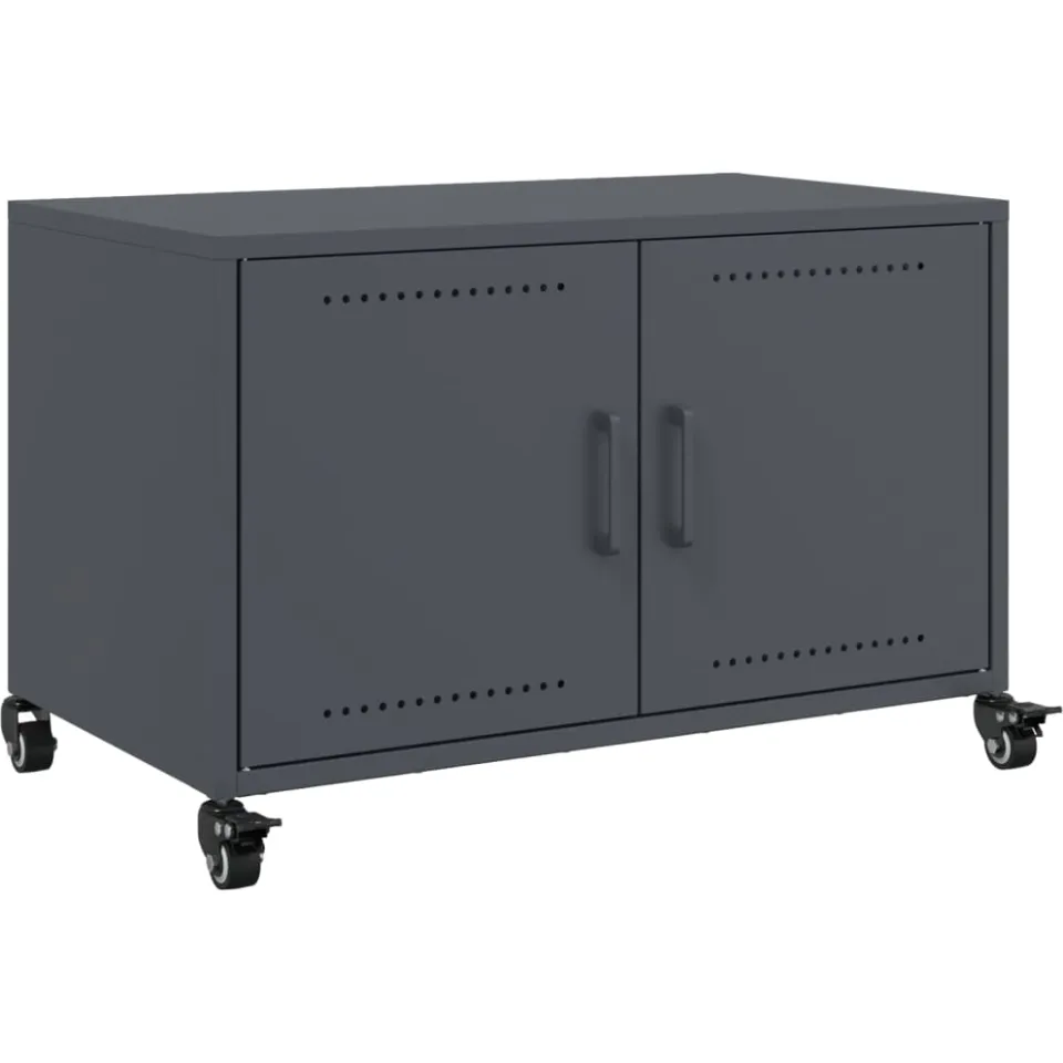 vidaXL Tv-meubel 68x39x43,5 cm staal antracietkleurig Anthraciet