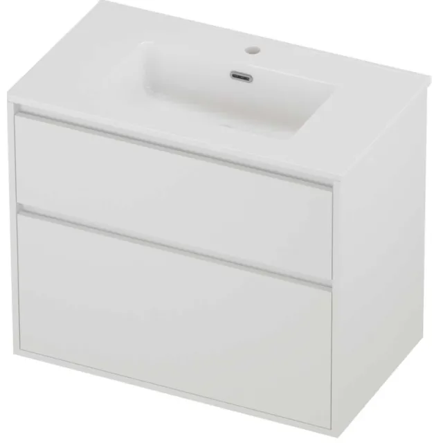 Proline Tribute Badmeubelset Porselein Elegant 1 Gat 80x46x67 cm Glans Wit Mat White