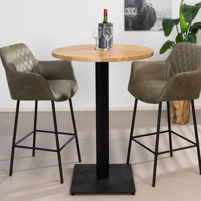 Bronx71 Bartafel Sven eikenhout Ø80 x 108 cm Bruin