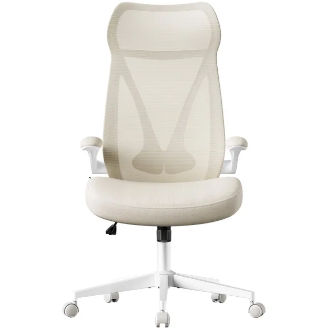 Songmics Bureaustoel – Ergonomisch – Werkstoel Beige