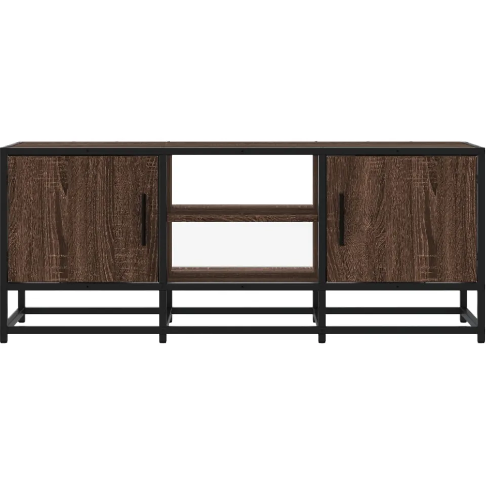 vidaXL Tv-meubel 100x35x41 cm bewerkt hout metaal bruin eikenkleur, foto 4