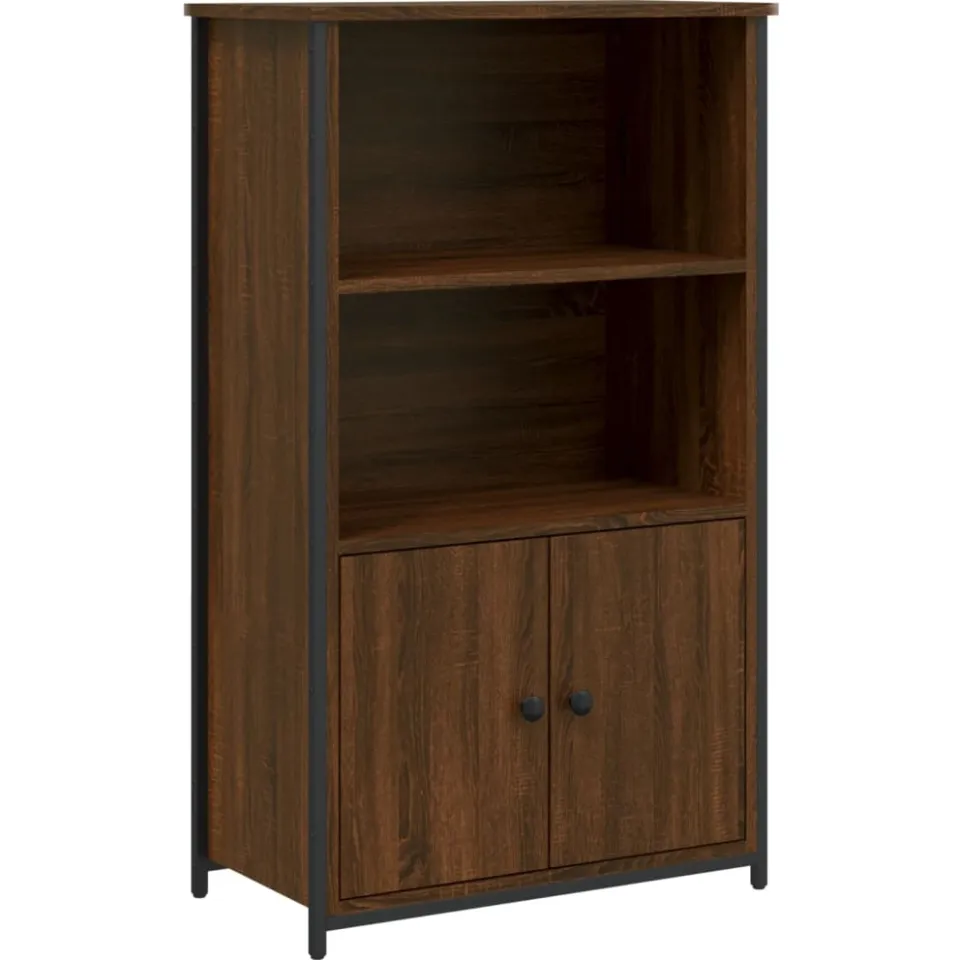 vidaXL Hoge kast 62x32x103,5 cm bewerkt hout bruin eikenkleur
