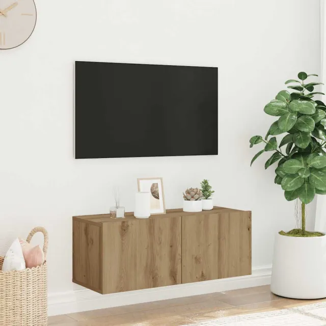 vidaXL Tv-wandmeubel 80x30x30 cm bewerkt hout artisanaal eikenkleurig, foto 2