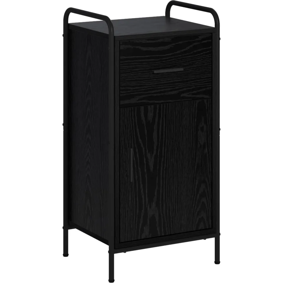 vidaXL Dressoir Zwart eiken 97 x 33 x 81 cm Bewerkt hout, foto 3