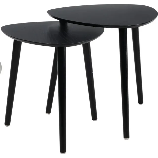In & Out Deco bijzettafels - salontafel hout - zwart - set van 2