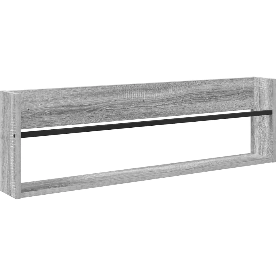 vidaXL Tijdschrift Rek Grijs Sonoma 100 x 12 x 30 cm Bewerkt hout