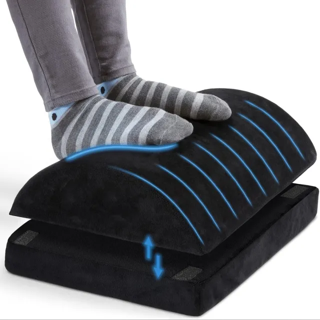 Dutchers Ergonomisch Voetensteun - Voetkussen - Stoelkussen - Voetenbank - Anti-Slip - Bureau Accessoires - Rugpijn - Zithouding - Zwart
