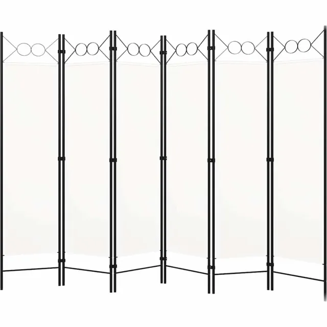 vidaXL Kamerscherm met 6 panelen 240x180 cm wit, foto 2