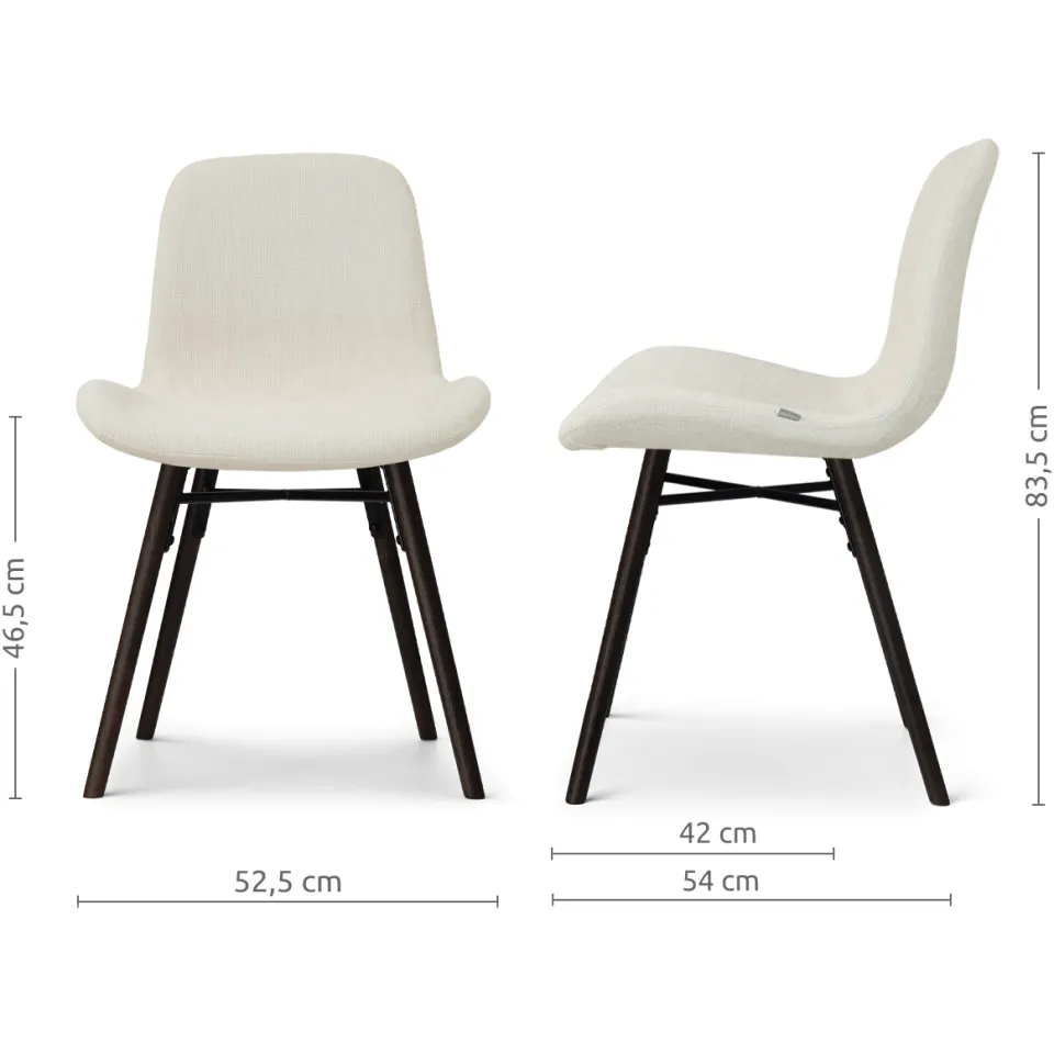 Nolon Nena-Fé eetkamerstoel cottonbeige - zwart houten onderstel, foto 3