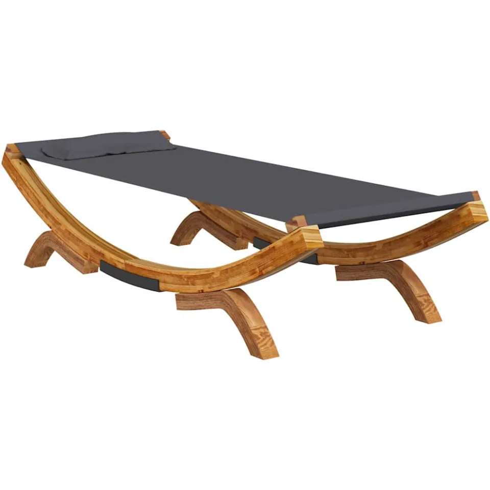 vidaXL Loungebed 100x188,5x44 cm massief gebogen hout antracietkleurig, foto 3