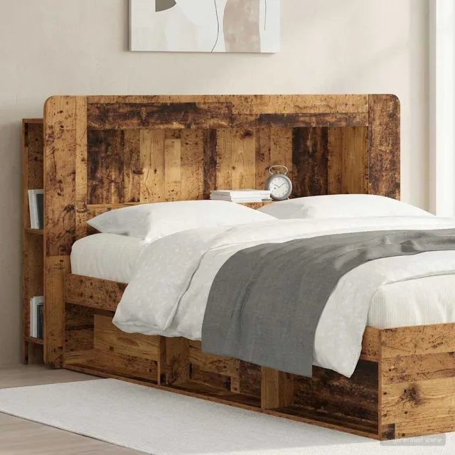 vidaXL Hoofdbordkast met opslag Oud hout Geconstrueerd hout Bruin