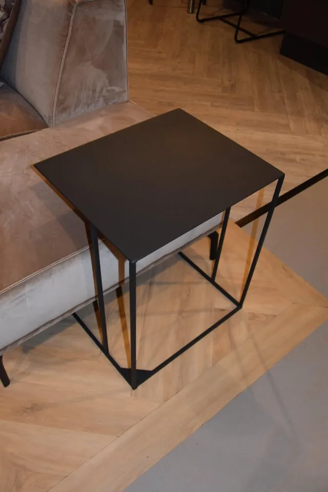 Stainiq ® Bijzettafel zwart - Metaal - Neo laptoptafel | mat zwart 40 x 48 x 58 cm | Stainiq
