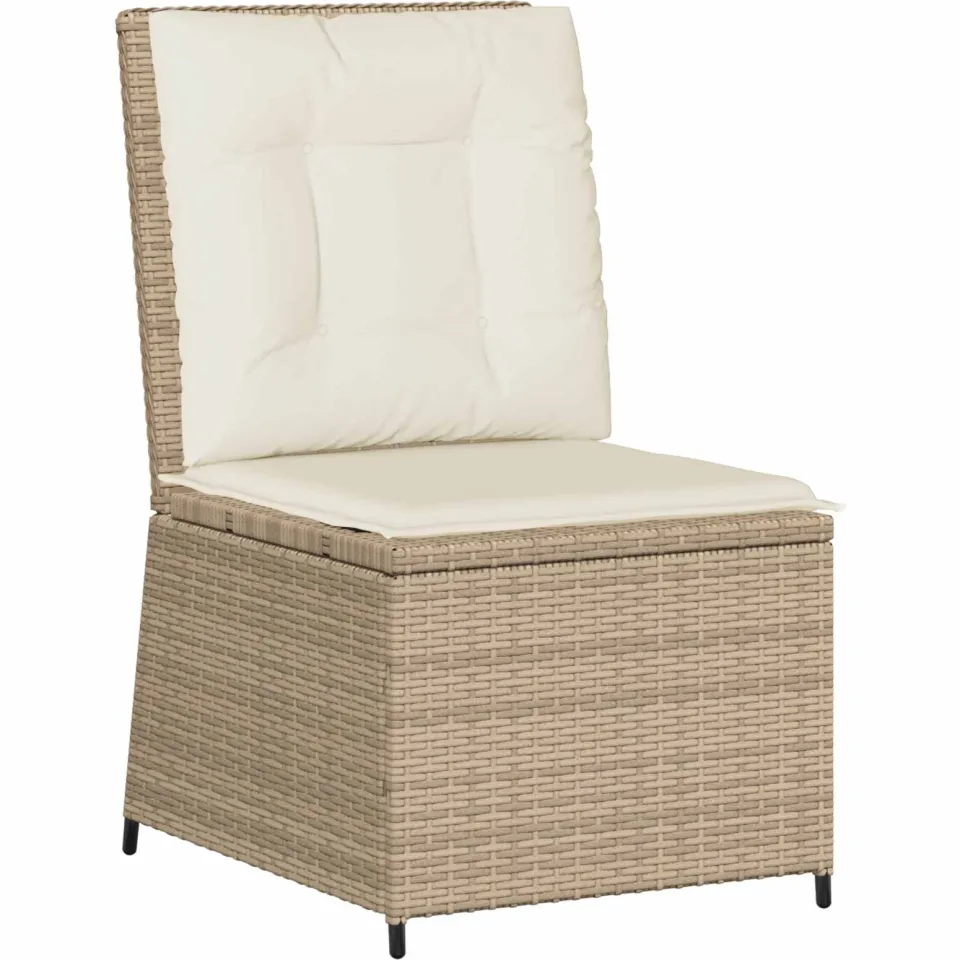 vidaXL Tuinbank Beige en Crème Wit poly rattan