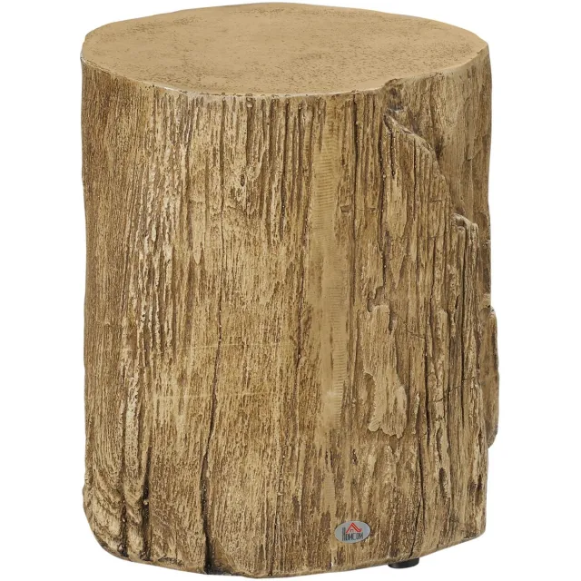 Homcom Bijzettafel Rond met Verstelbare Pootjes - Nachtkastje - Salontafel - Multifunctionele Tafel - Naturel