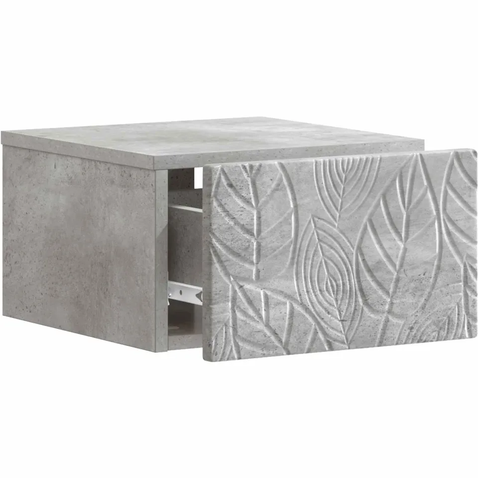 vidaXL Wandbeugel Bedkast Betongrijs 49 x 34,5 x 20 cm Bewerkt hout grijs, foto 3