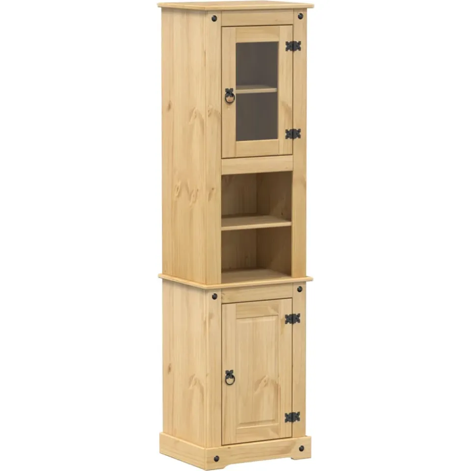 vidaXL Badkamerkast Corona 50x40x185 cm massief grenenhout bruin, foto 3
